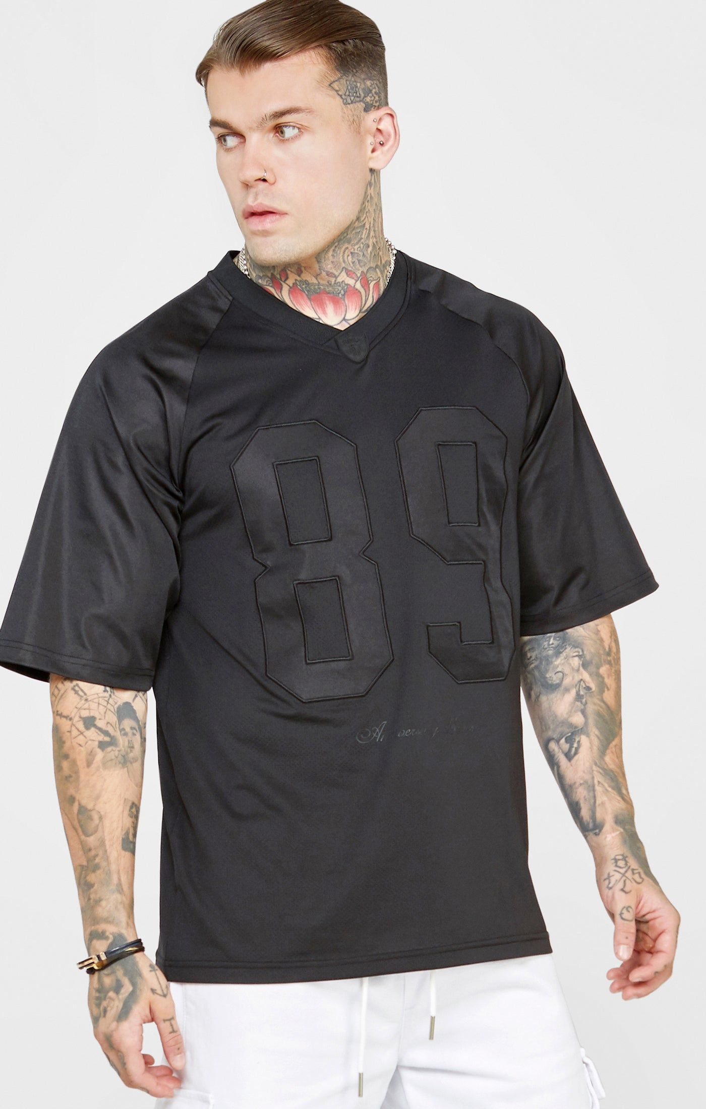Black Oversized Short Sleeve T-Shirt sold by Siksilk