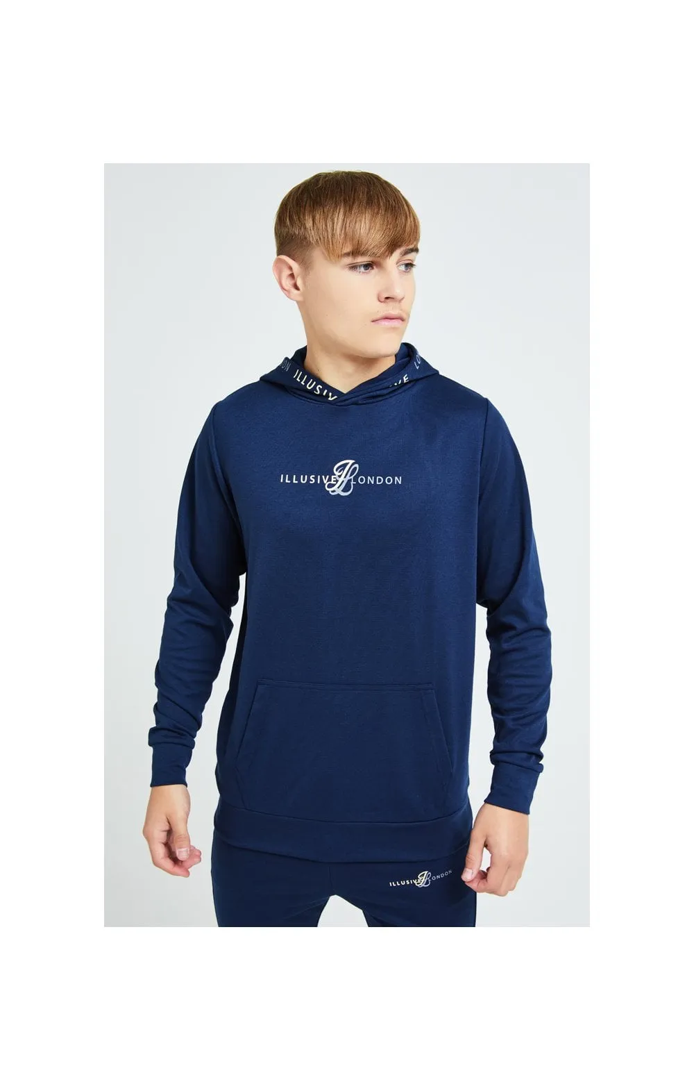 Illusive London Legacy Overhead Hoodie - Navy sold by Siksilk