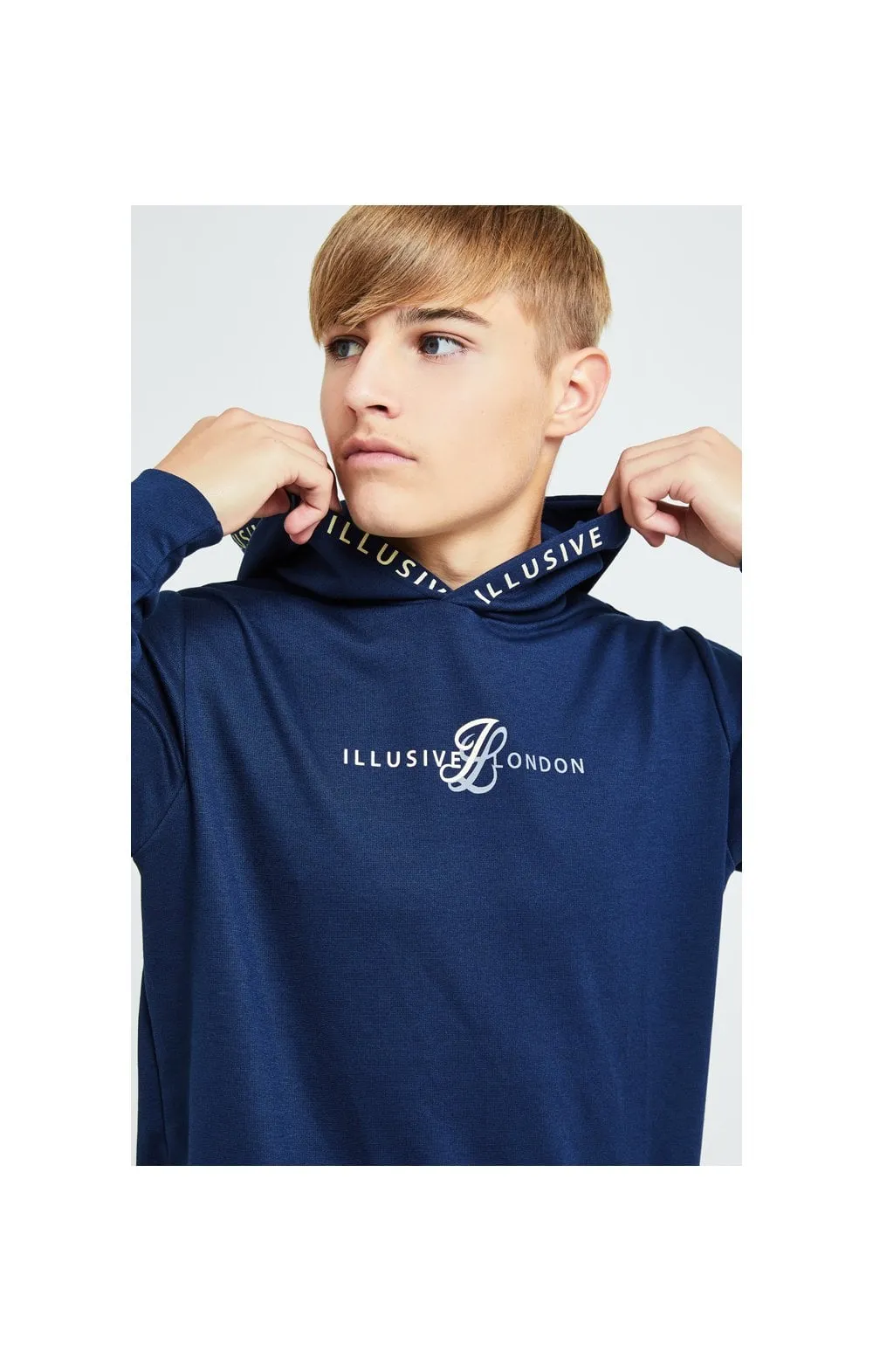 Illusive London Legacy Overhead Hoodie - Navy sold by Siksilk product image thumbnail 2