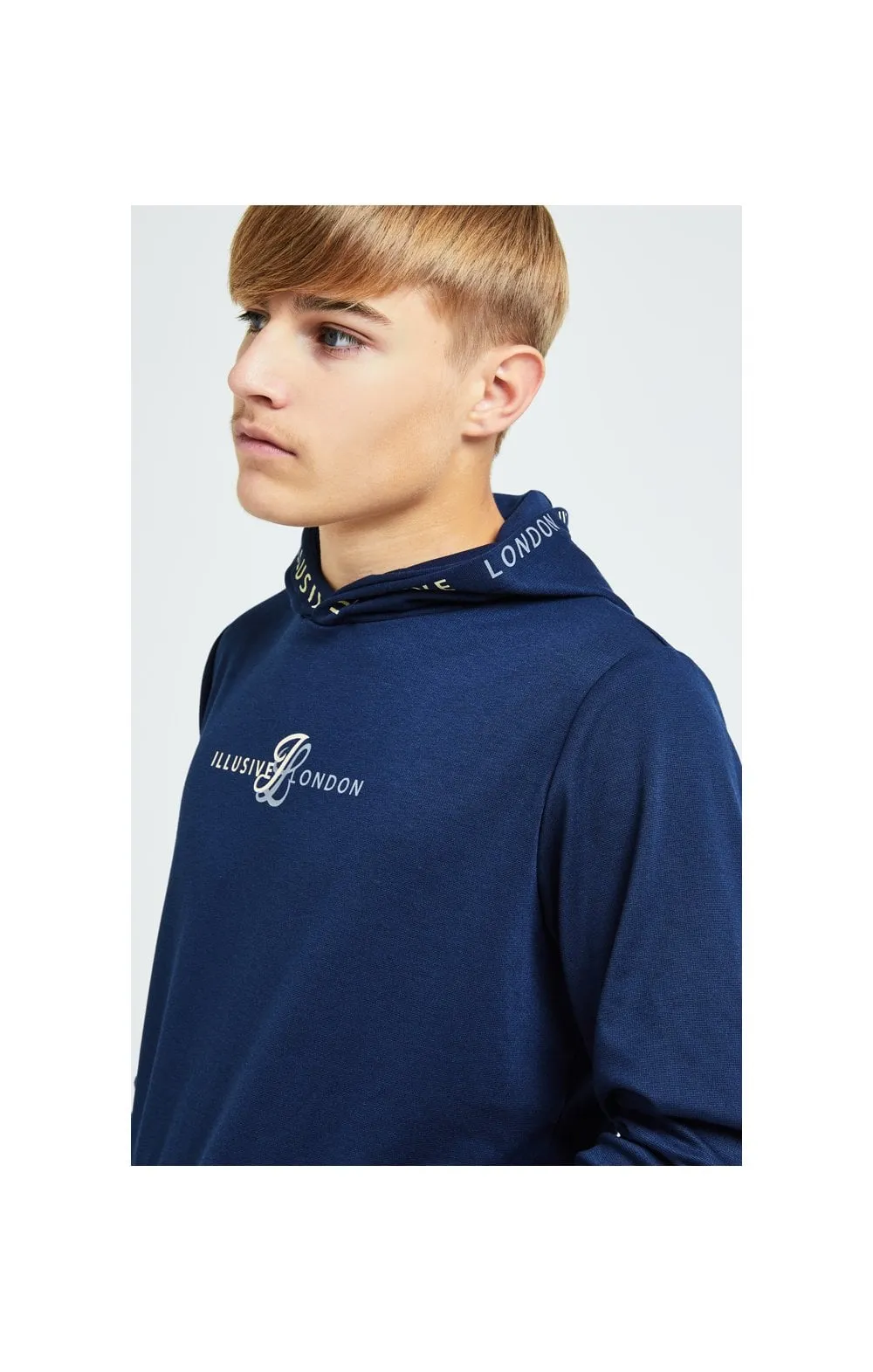 Illusive London Legacy Overhead Hoodie - Navy sold by Siksilk product image thumbnail 3