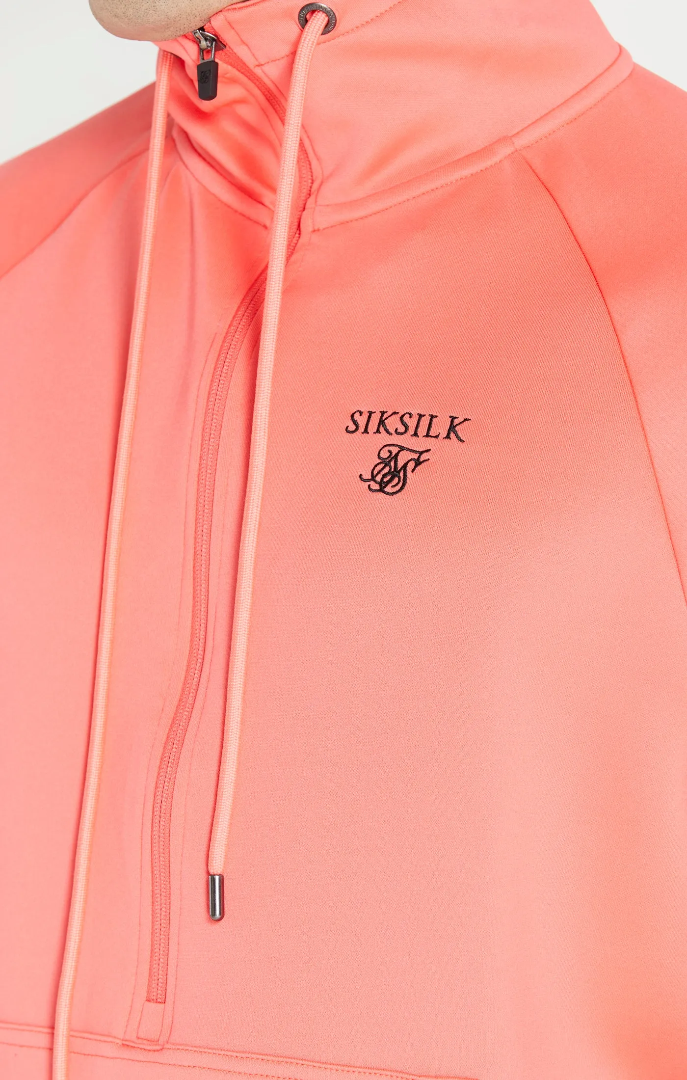 Pink Half Zip Funnel Neck Hoodie sold by Siksilk product image thumbnail 2