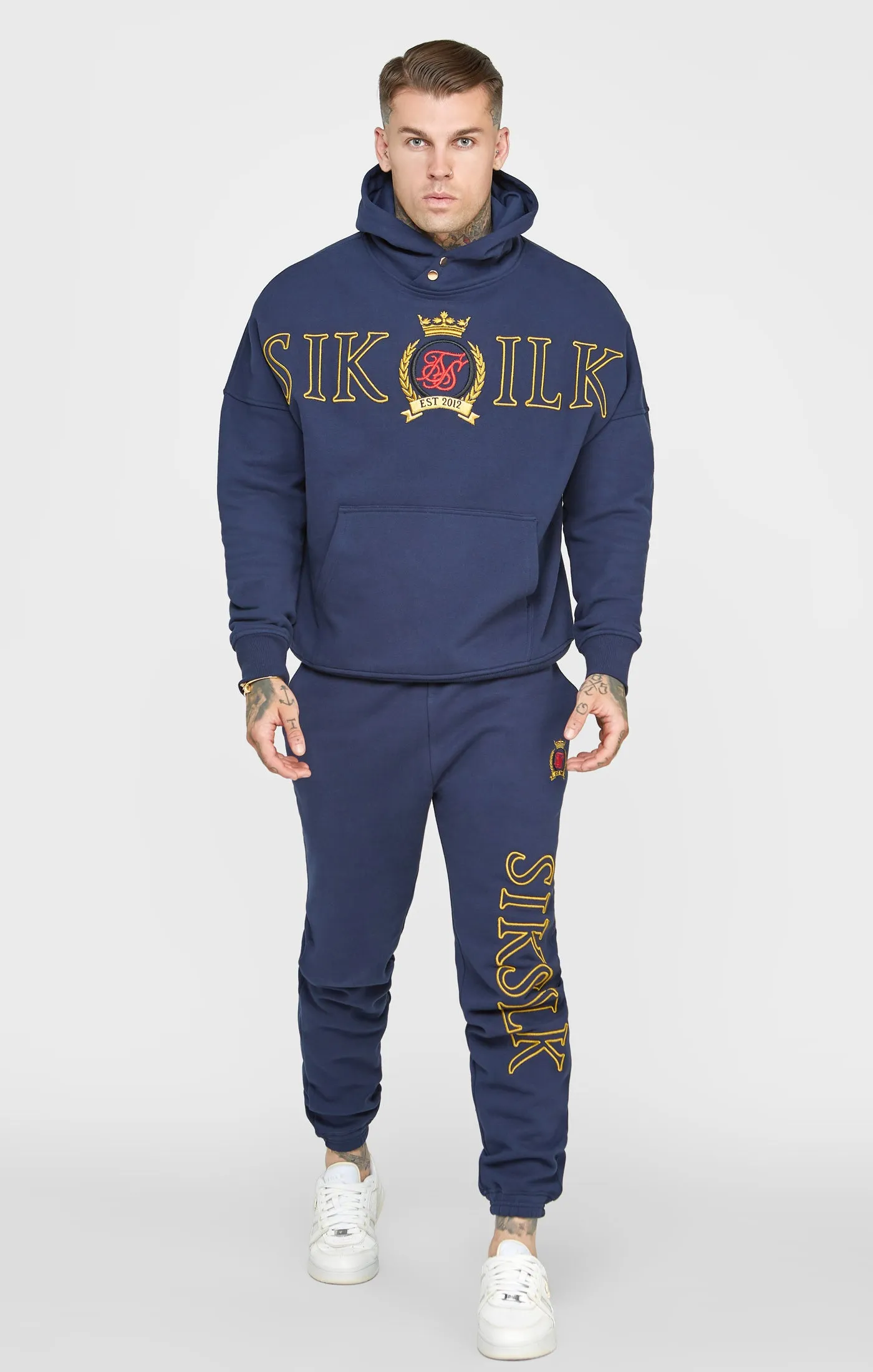 Navy Embroidery Relaxed Fit Jogger sold by Siksilk product image thumbnail 3