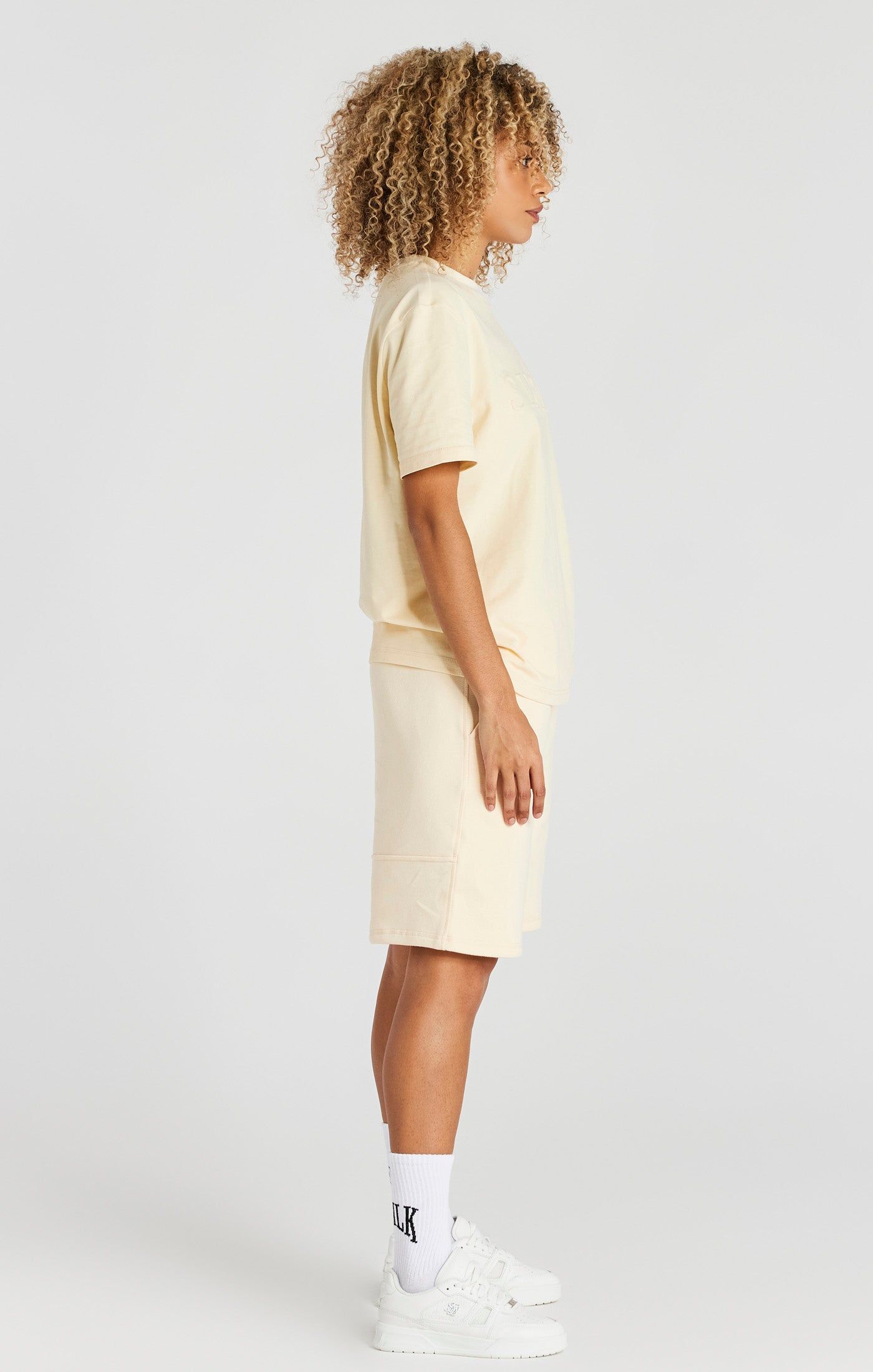 Ecru Embossed Relaxed Fit T-Shirt sold by Siksilk product image thumbnail 4