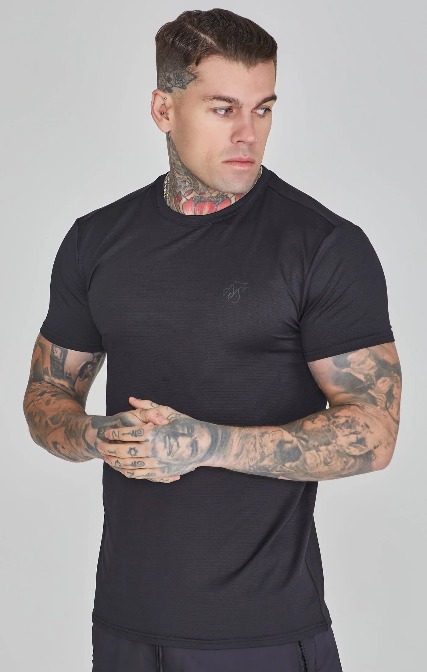 Black Muscle Fit T-Shirt sold by Siksilk
