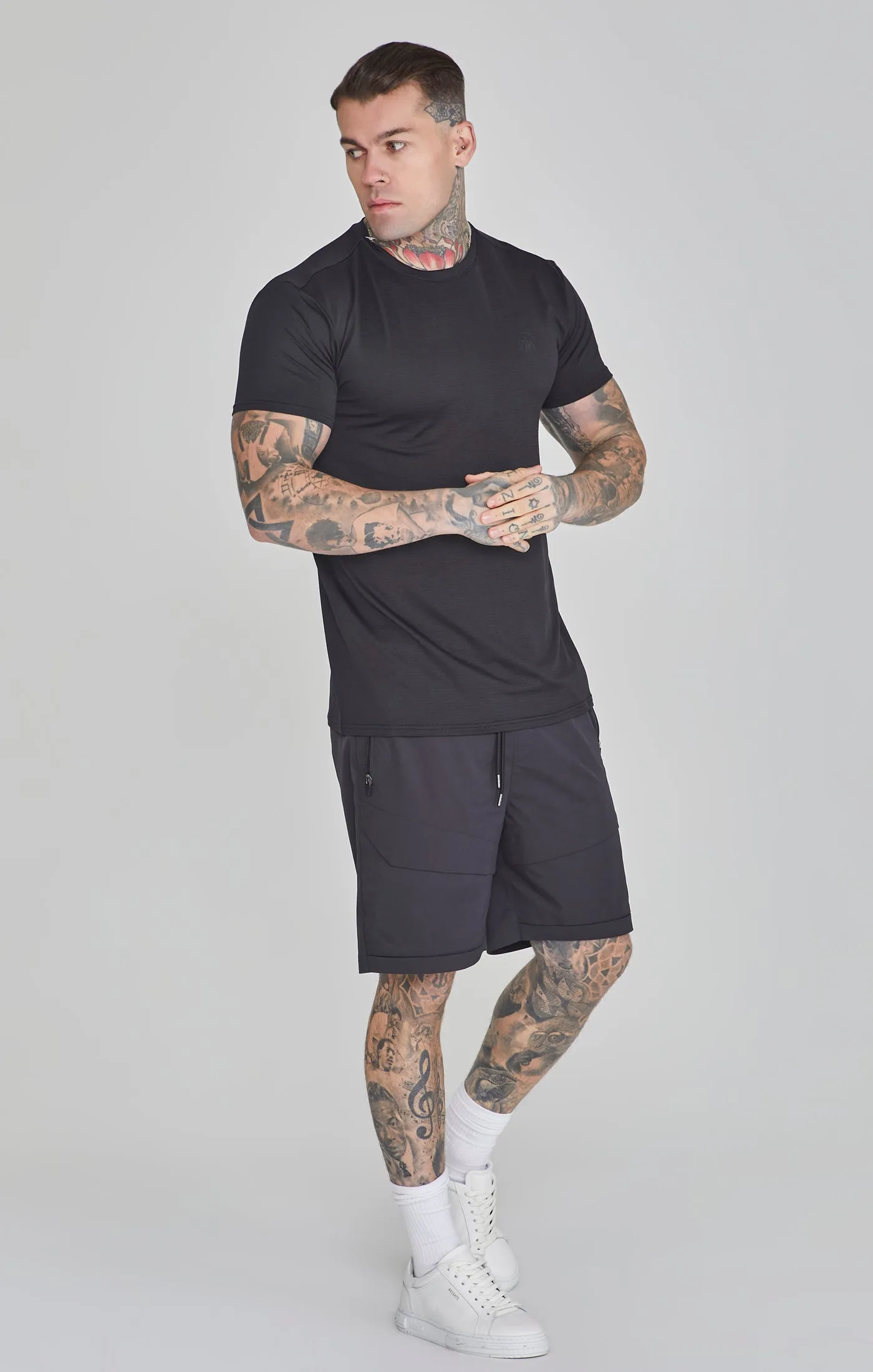 Black Muscle Fit T-Shirt sold by Siksilk product image thumbnail 4