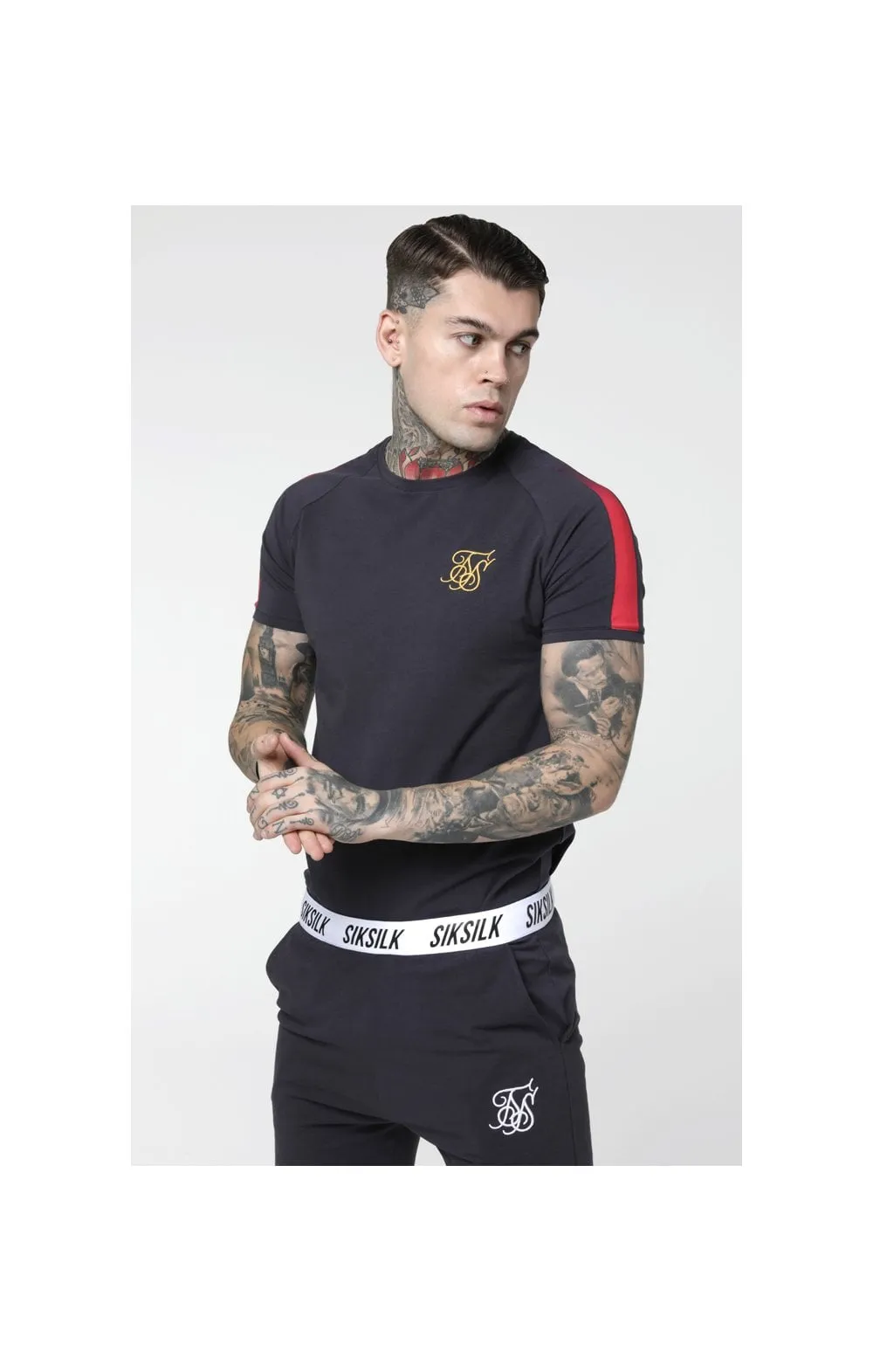 SikSilk Fade Panel Tee - Grey sold by Siksilk