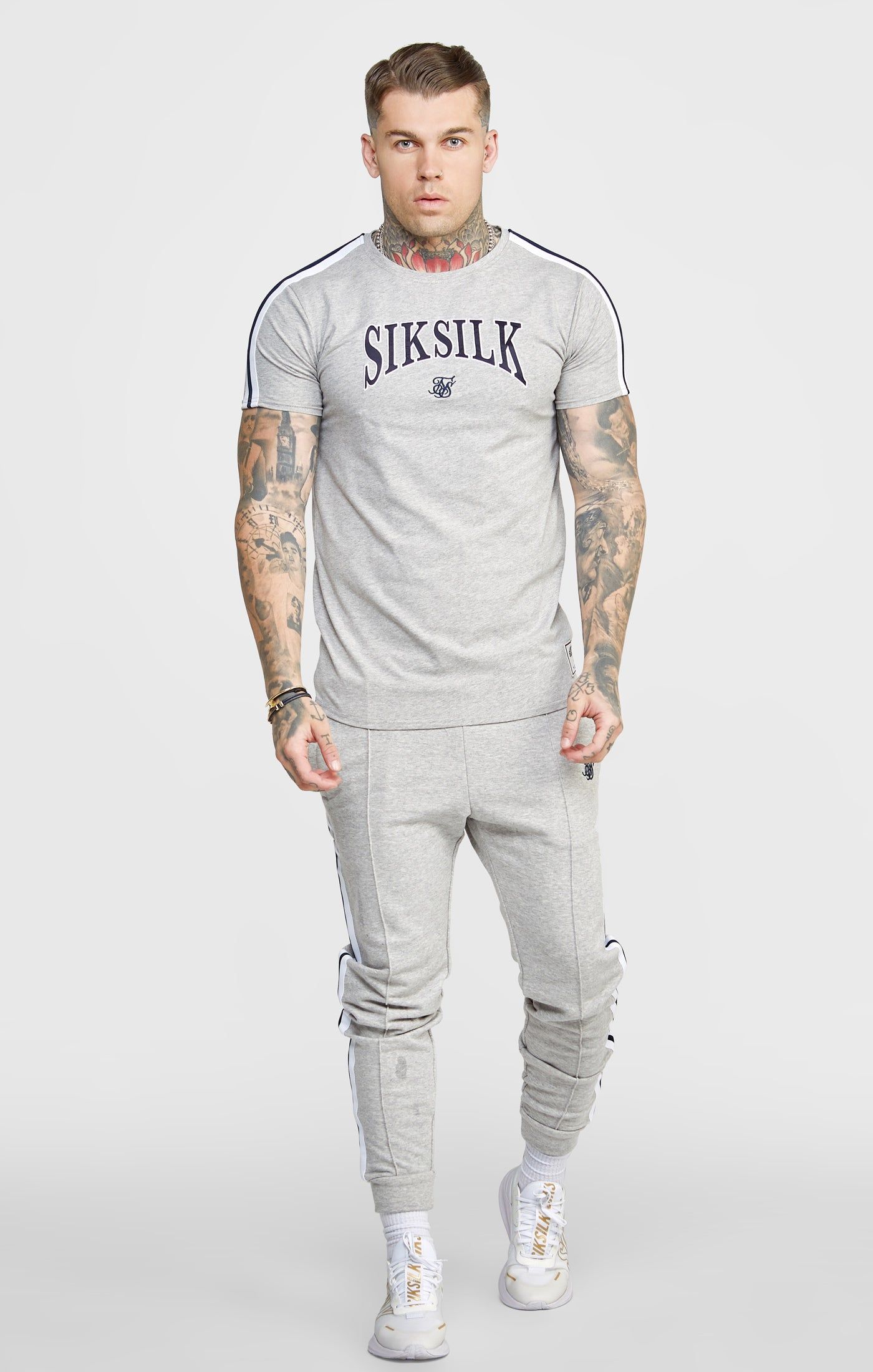 Grey Marl Collegiate Jogger sold by Siksilk product image thumbnail 3