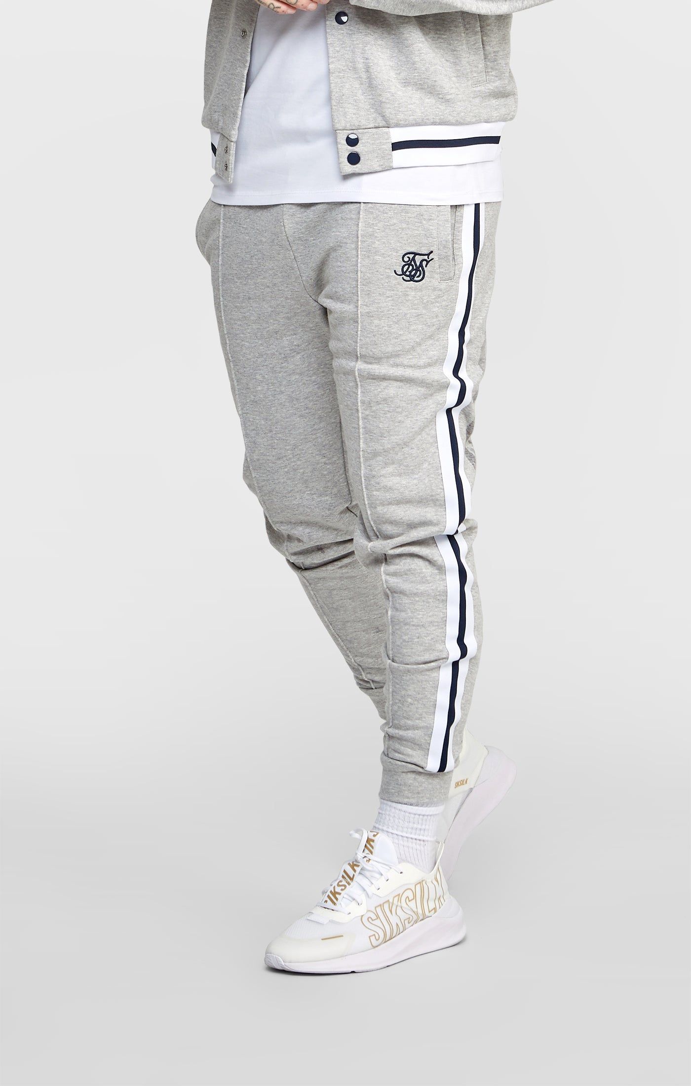 Grey Marl Collegiate Jogger sold by Siksilk