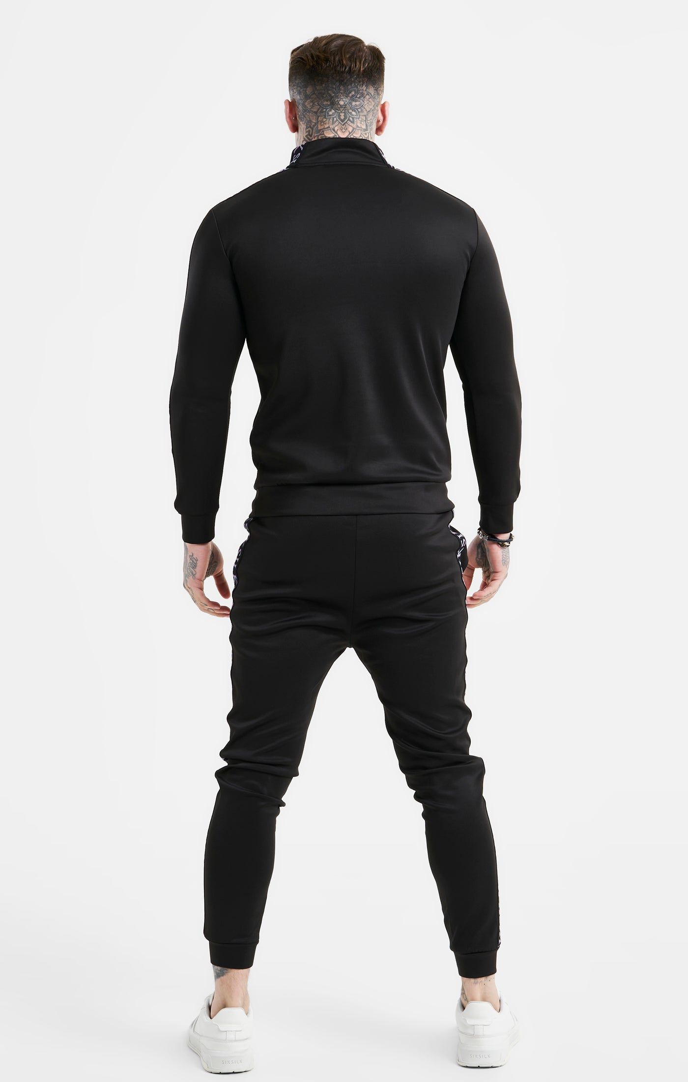 Black Taped Funnel Neck Quarter Zip Track Top sold by Siksilk product image thumbnail 5