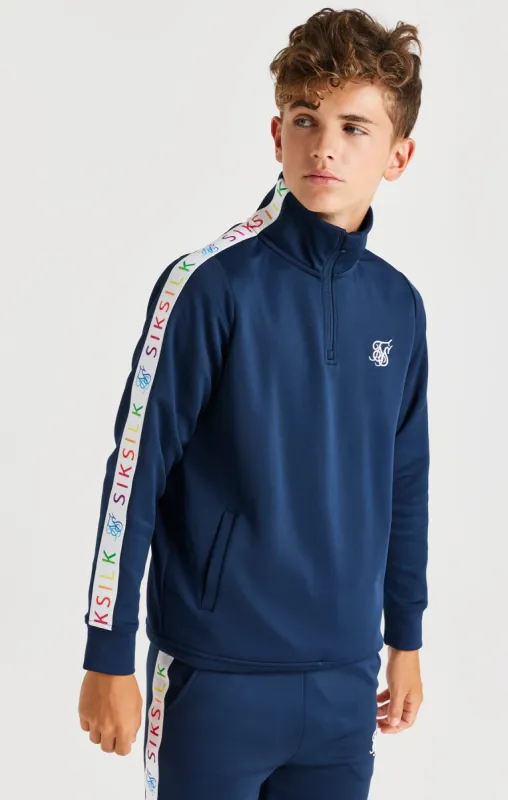 SikSilk Rainbow Funnel Neck - Navy sold by Siksilk