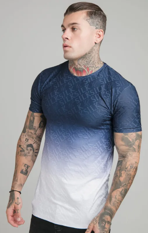 Navy Print Muscle Fit T-Shirt sold by Siksilk