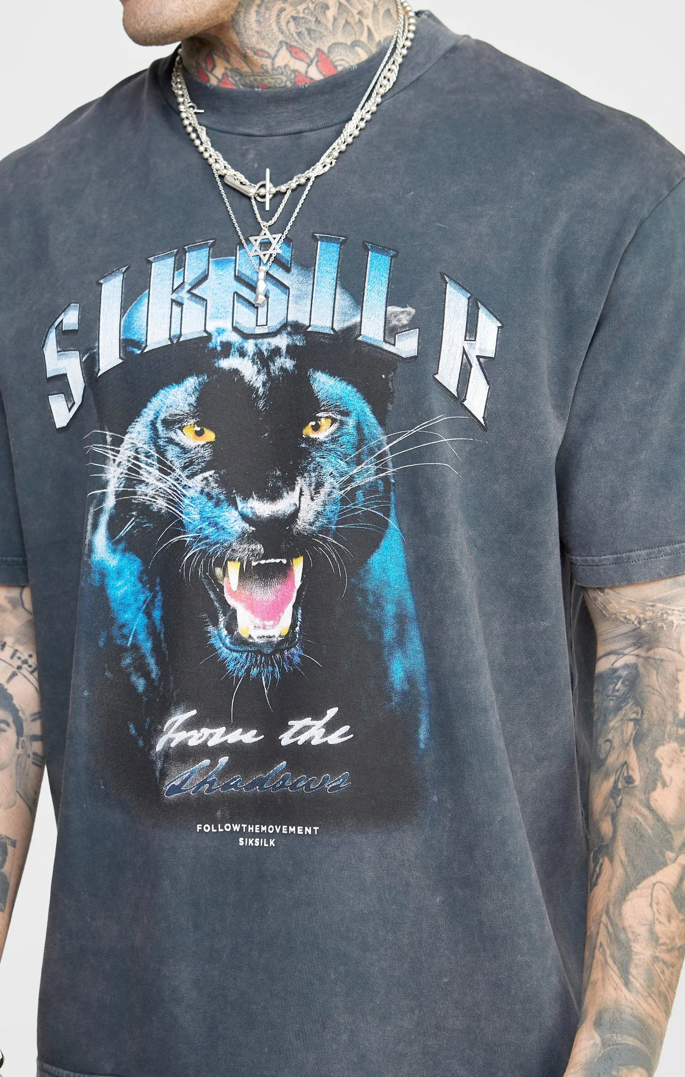 Black Graphic Oversized T-Shirt sold by Siksilk product image thumbnail 2