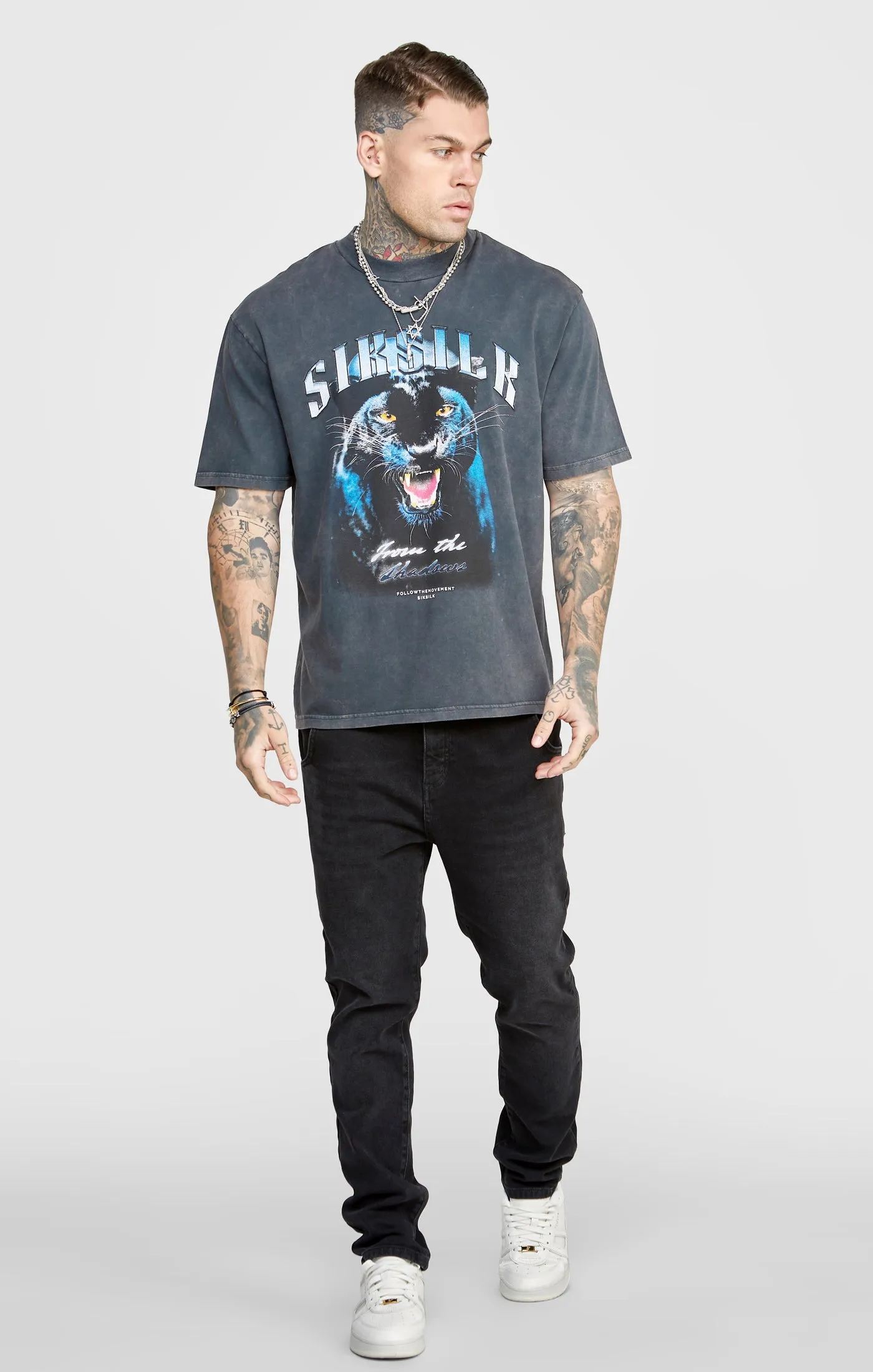 Black Graphic Oversized T-Shirt sold by Siksilk product image thumbnail 3