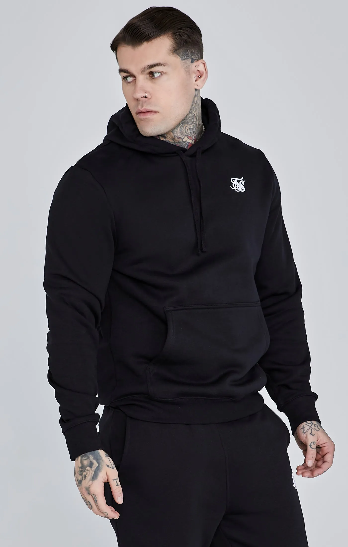 Black Essential Overhead Hoodie sold by Siksilk