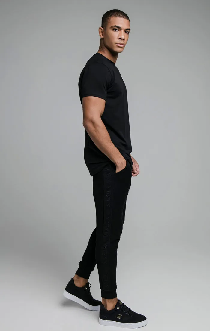 Black Embroidered Tape Muscle Fit T-Shirt sold by Siksilk product image thumbnail 5