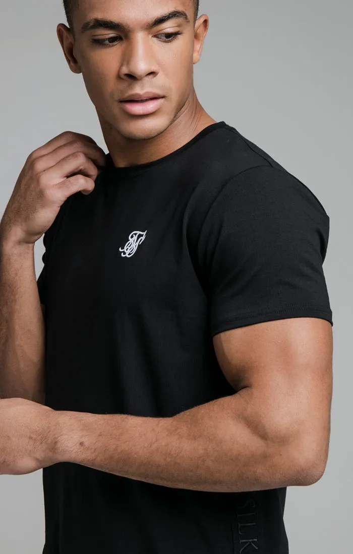 Black Embroidered Tape Muscle Fit T-Shirt sold by Siksilk product image thumbnail 3