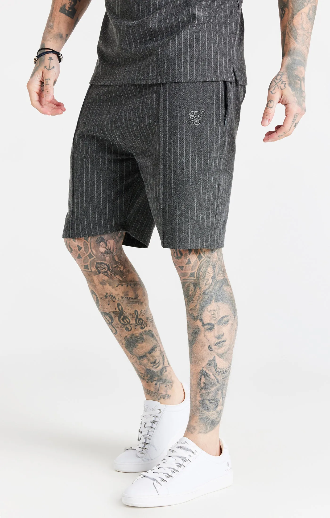 Grey Smart Pinstripe Short sold by Siksilk product image thumbnail 5