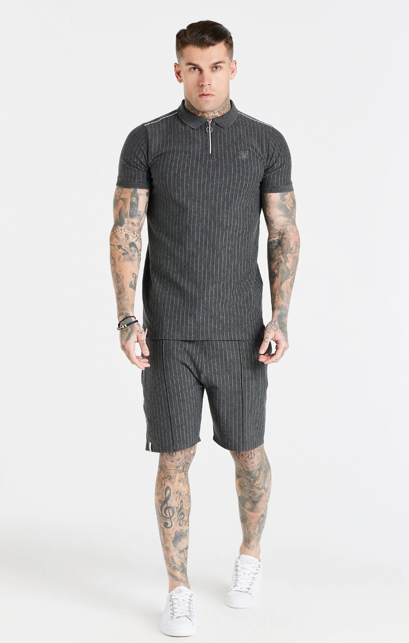 Grey Smart Pinstripe Short sold by Siksilk product image thumbnail 2