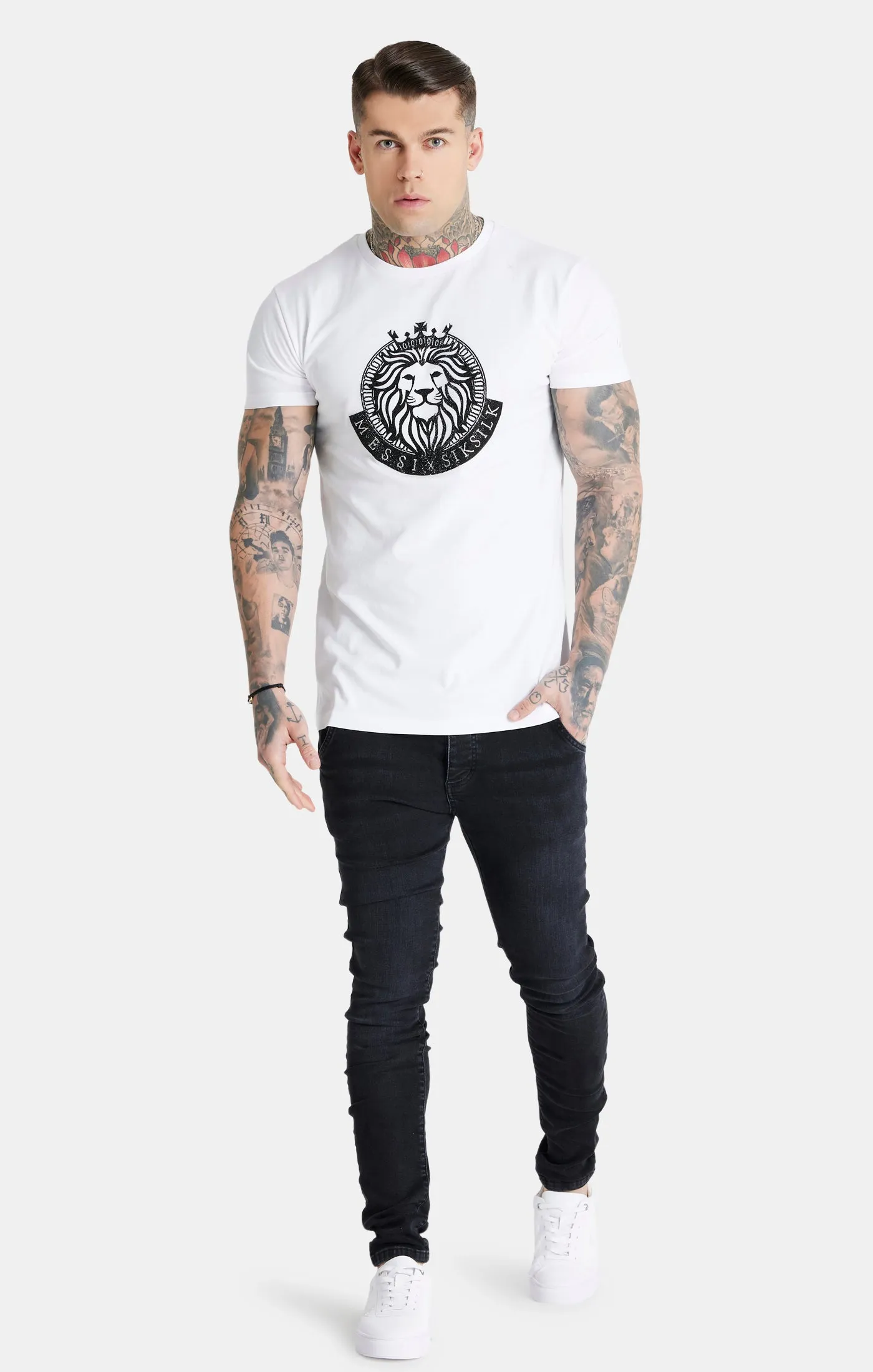 Messi x SikSilk White Rhinestone T-Shirt sold by Siksilk product image thumbnail 2