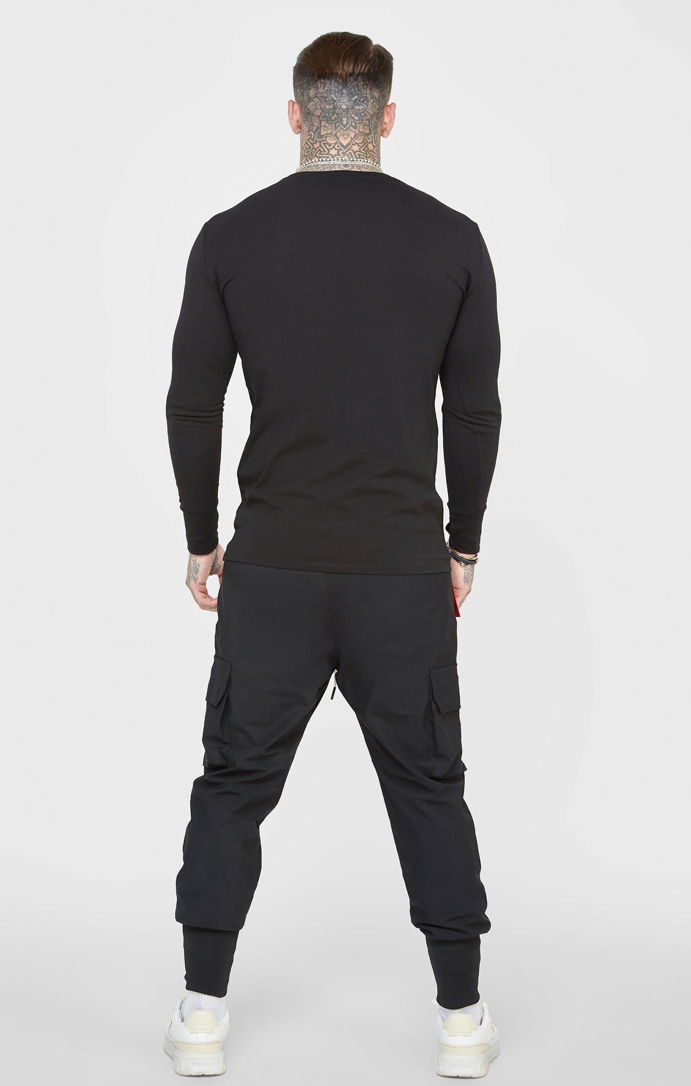 Black Long Sleeve Muscle Fit T-Shirt sold by Siksilk product image thumbnail 5
