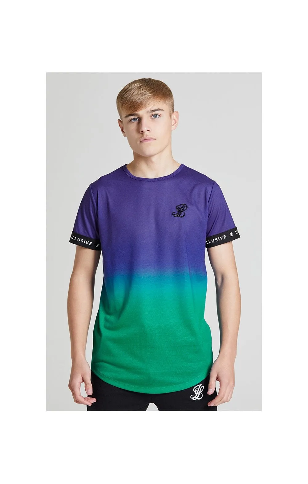 Illusive London Fade Tech Tee - Purple & Teal Green sold by Siksilk