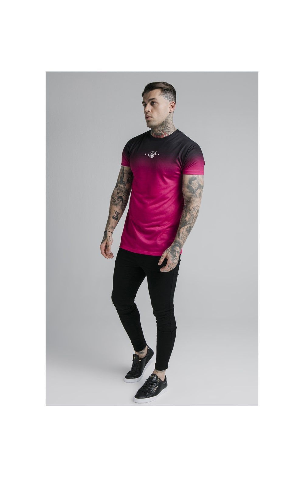 SikSilk High Fade Tee – Black & Pink sold by Siksilk product image thumbnail 4