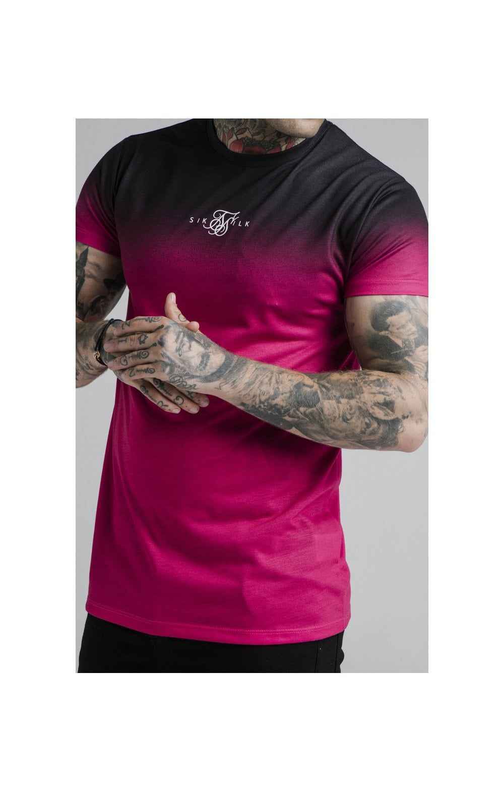 SikSilk High Fade Tee – Black & Pink sold by Siksilk product image thumbnail 2