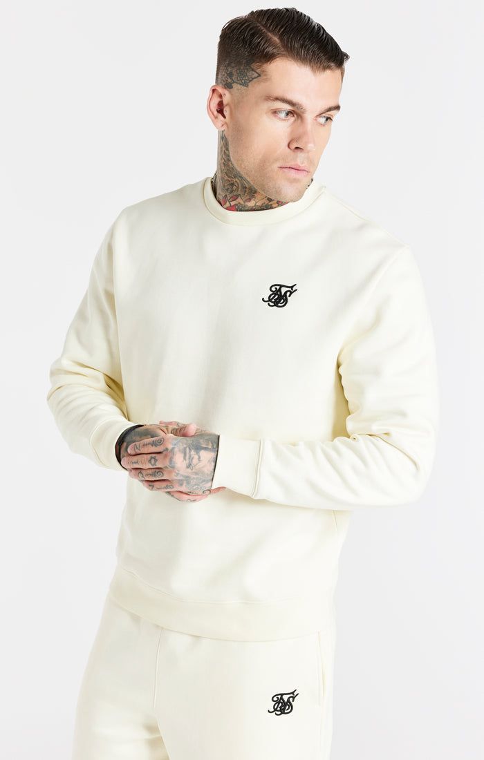 Ecru Essential Crew Sweatshirt sold by Siksilk