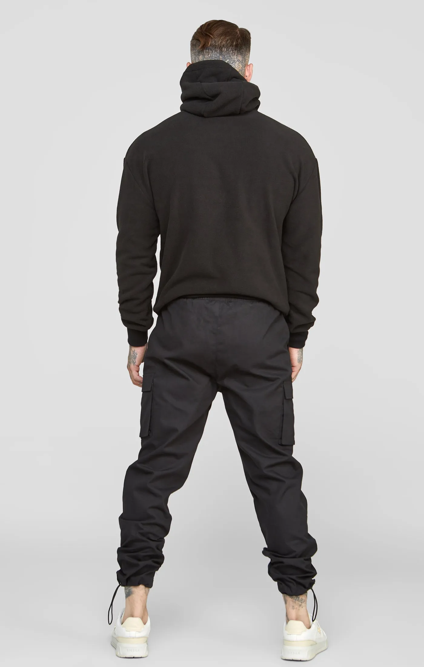 Black Cuffed Relaxed Fit Cargo Pant sold by Siksilk product image thumbnail 5