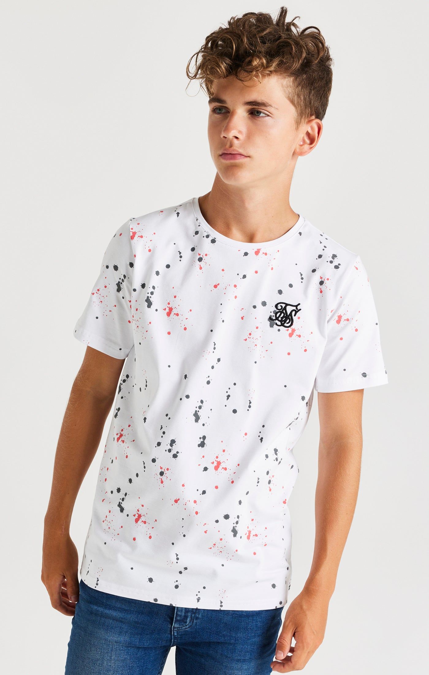 SikSilk Paint Splat Tee - White sold by Siksilk