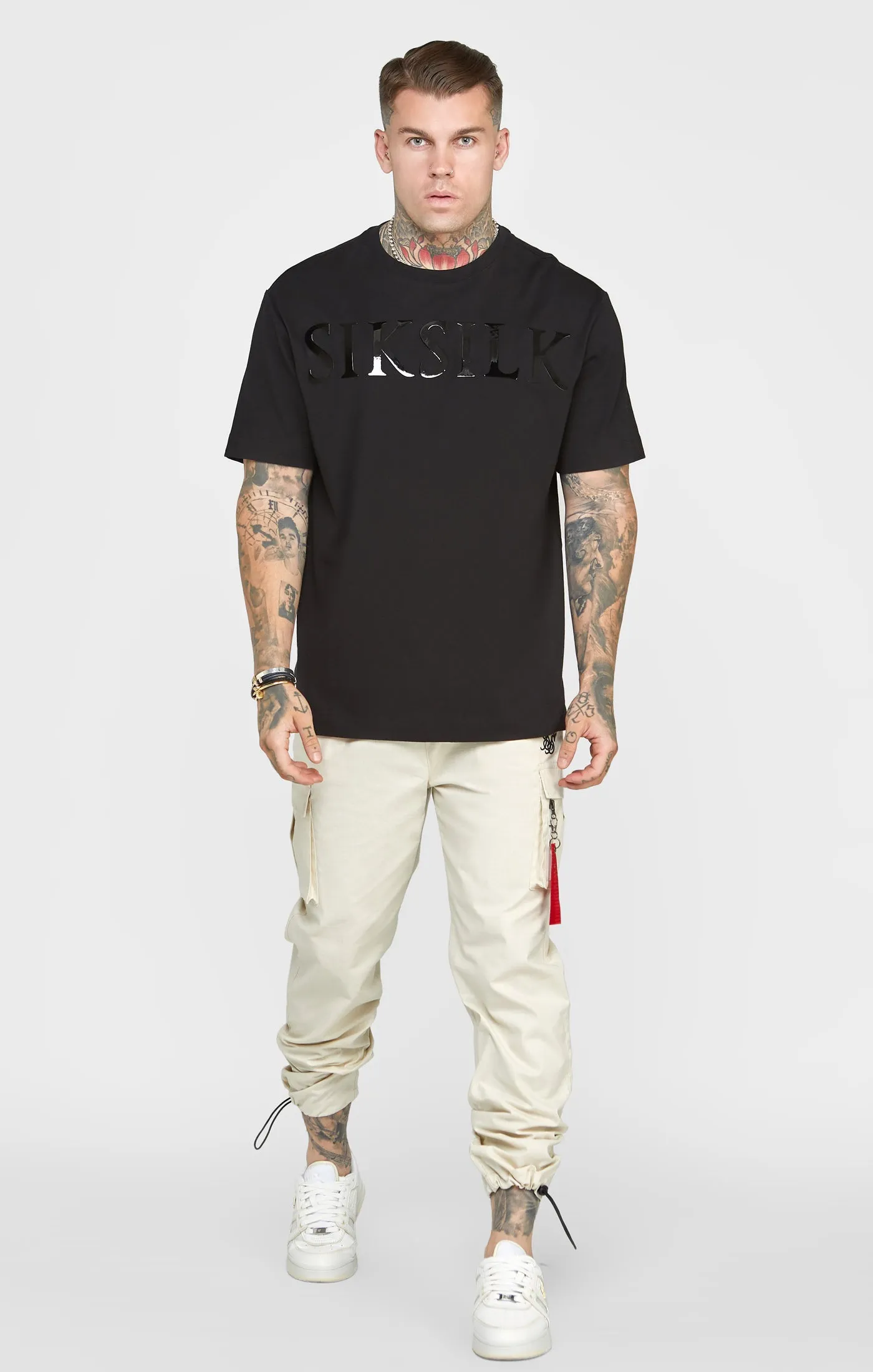 Ecru Relaxed Cuffed Cargo Pant sold by Siksilk product image thumbnail 3