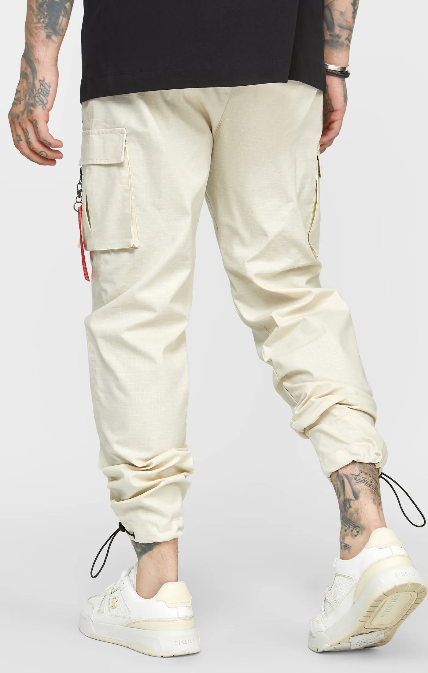 Ecru Relaxed Cuffed Cargo Pant sold by Siksilk product image thumbnail 4