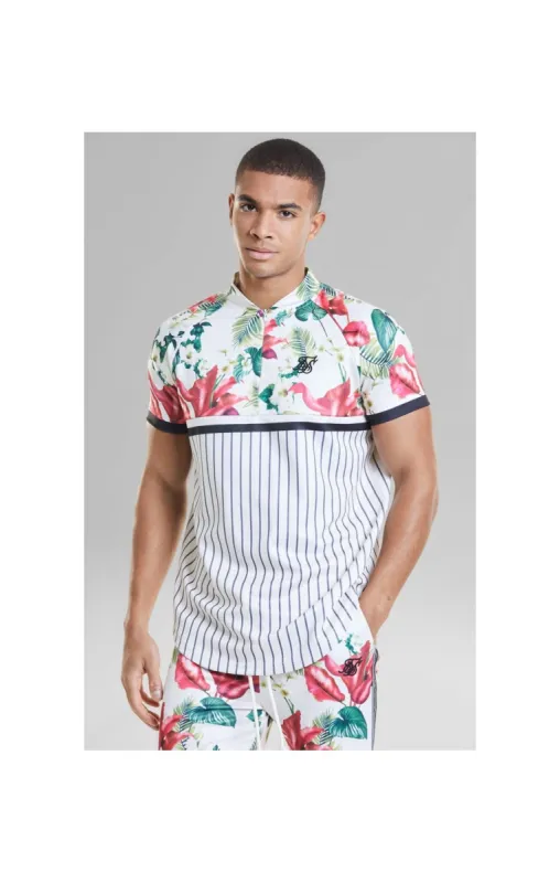 SikSilk Retro Tropics Baseball Tee - Ecru & Floral sold by Siksilk