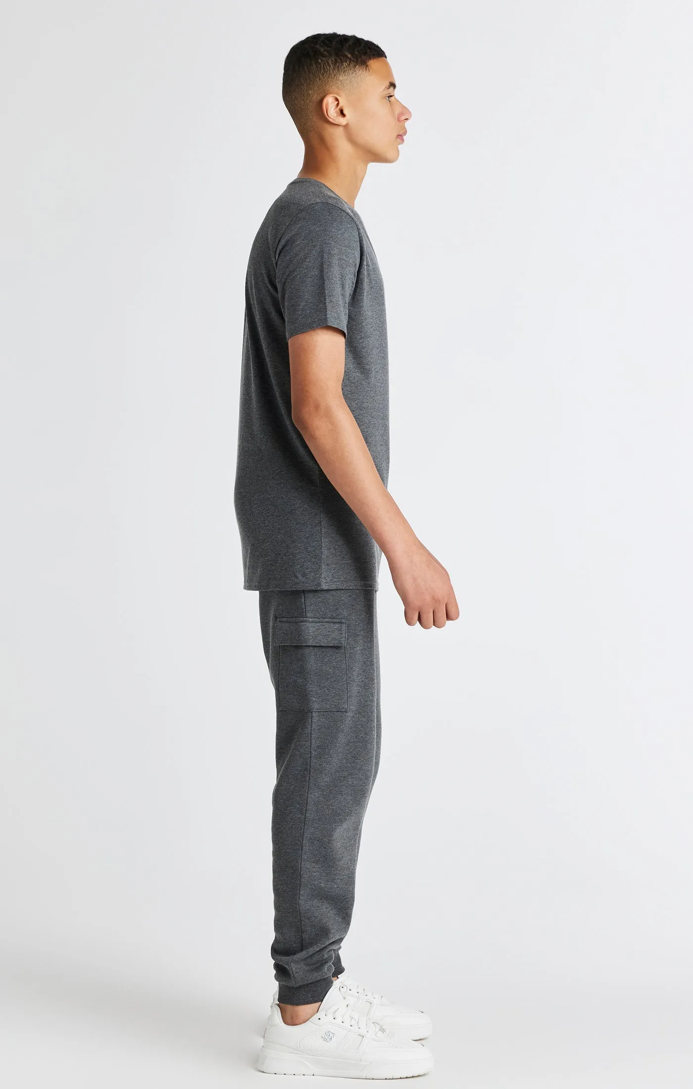 Boys Dark Grey Marl Short Sleeve T-Shirt sold by Siksilk product image thumbnail 4