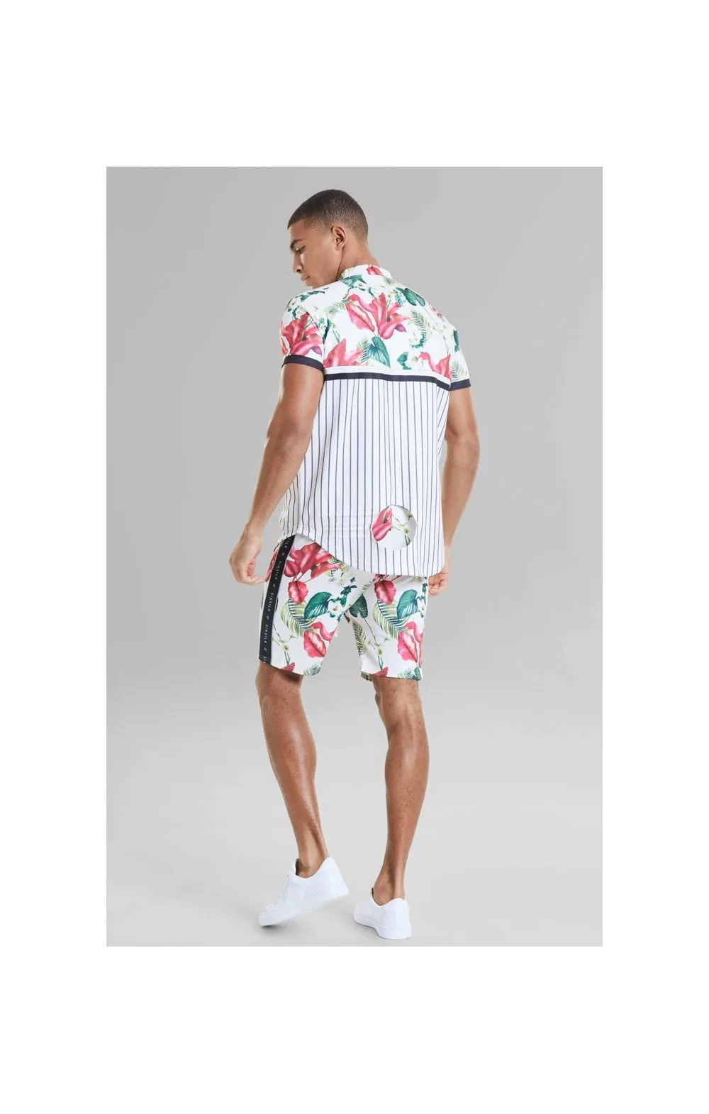 SikSilk Retro Tropics Baseball Tee - Ecru & Floral sold by Siksilk product image thumbnail 5
