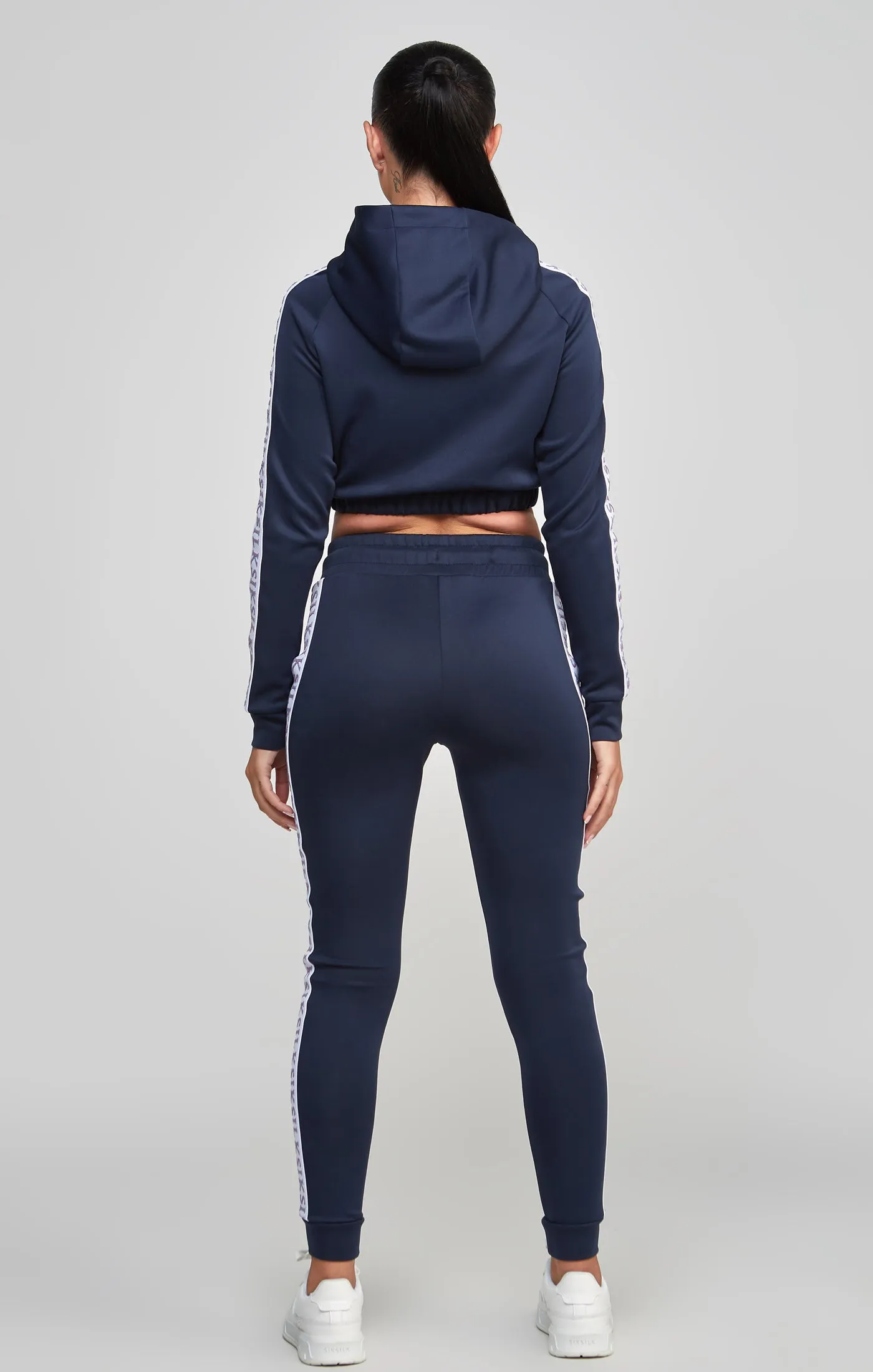 Navy Medley Tape Crop Hoodie sold by Siksilk product image thumbnail 5