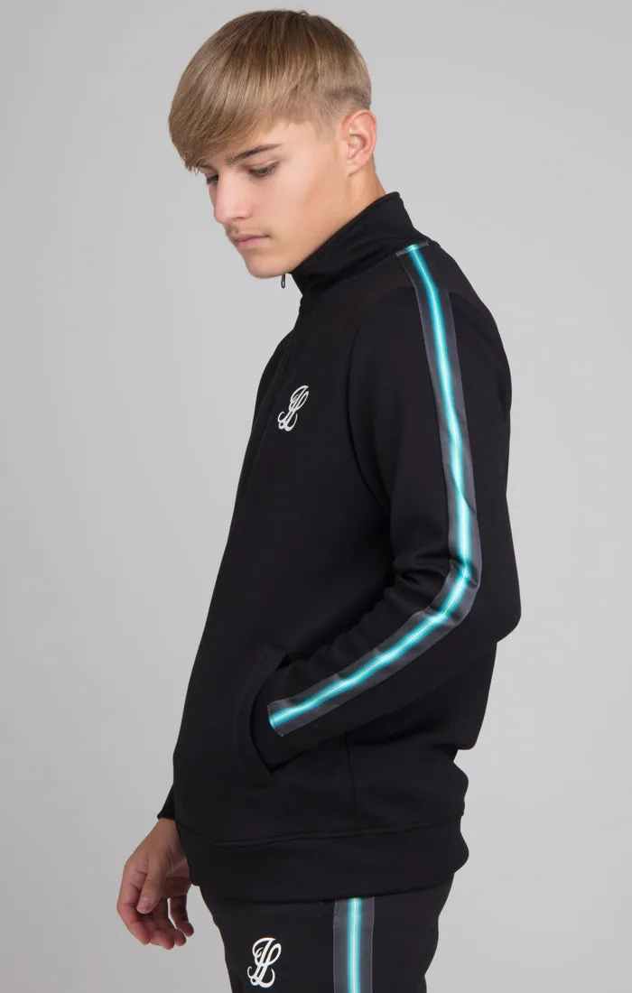 Boys Illusive Black Taped Zip Thru Funnel Neck sold by Siksilk