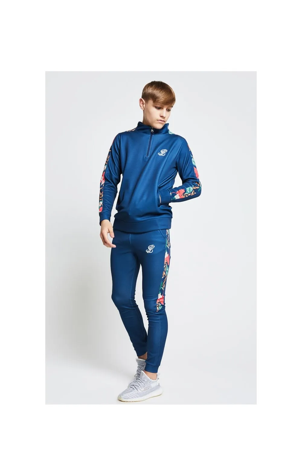 Illusive London Tape Panelled Joggers – Teal & Tropical Leaf sold by Siksilk product image thumbnail 3