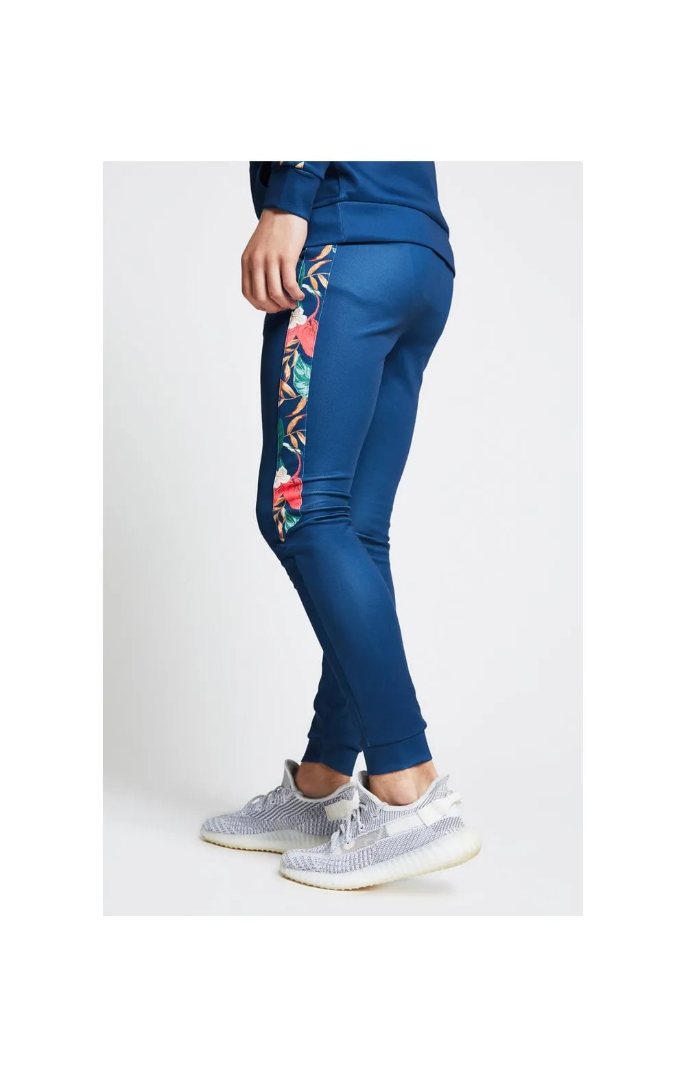 Illusive London Tape Panelled Joggers – Teal & Tropical Leaf sold by Siksilk product image thumbnail 2