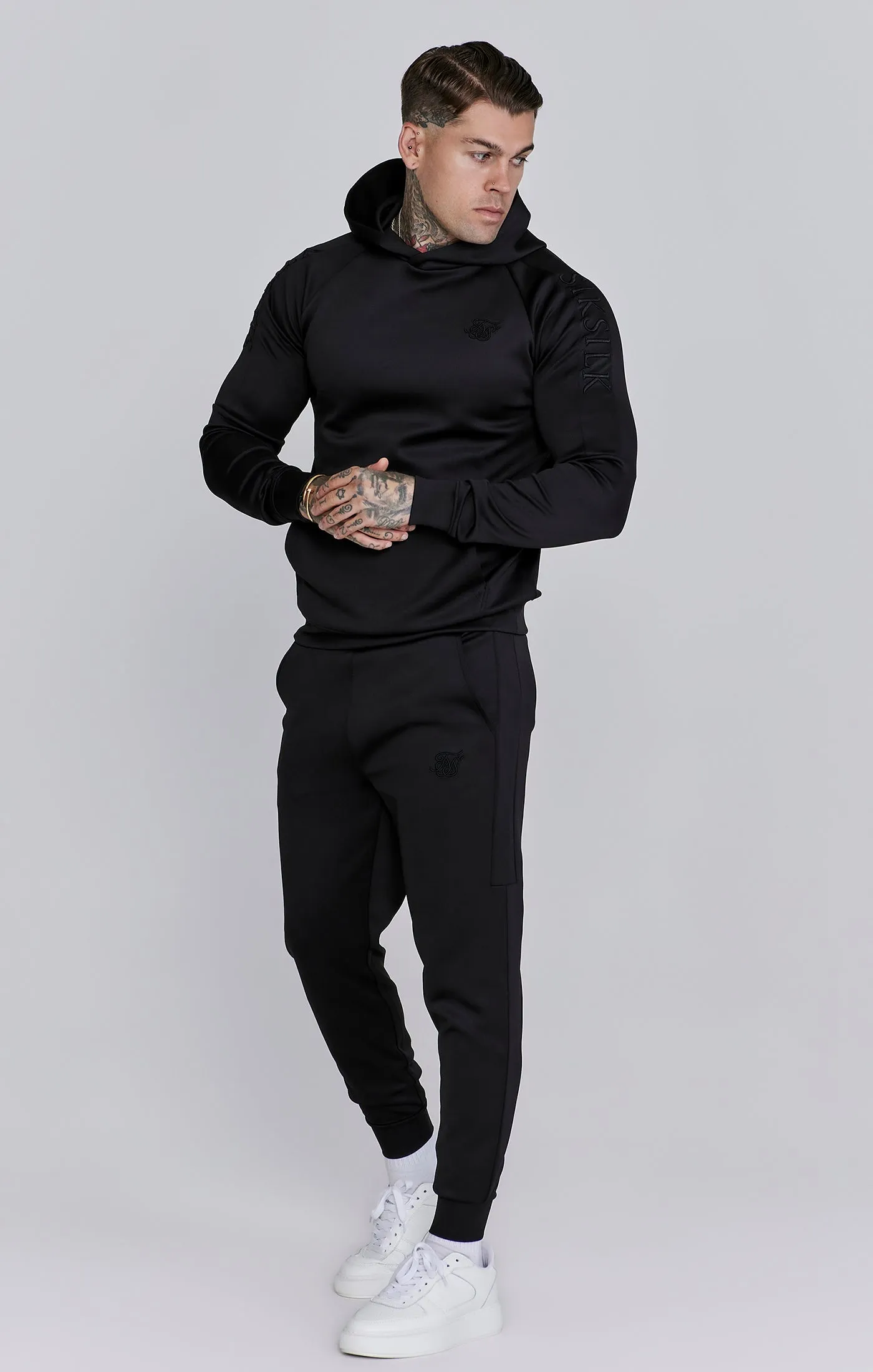 Black Hoodie and Joggers Set sold by Siksilk
