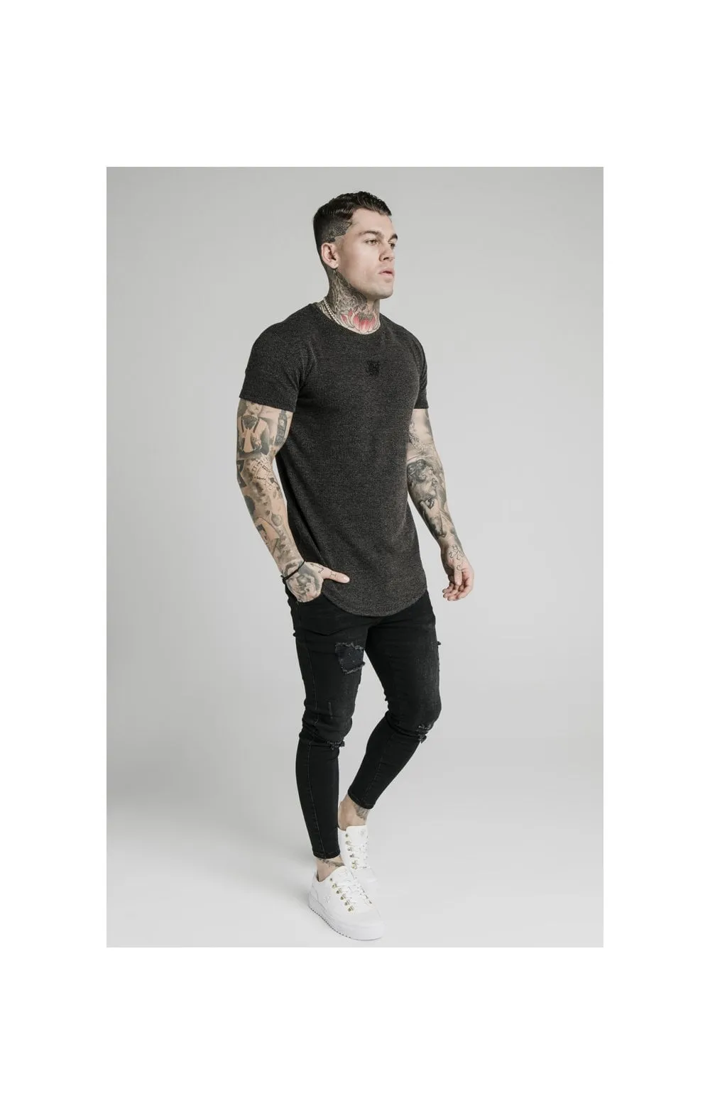 SikSilk Rib Knit Gym Tee - Black sold by Siksilk product image thumbnail 3