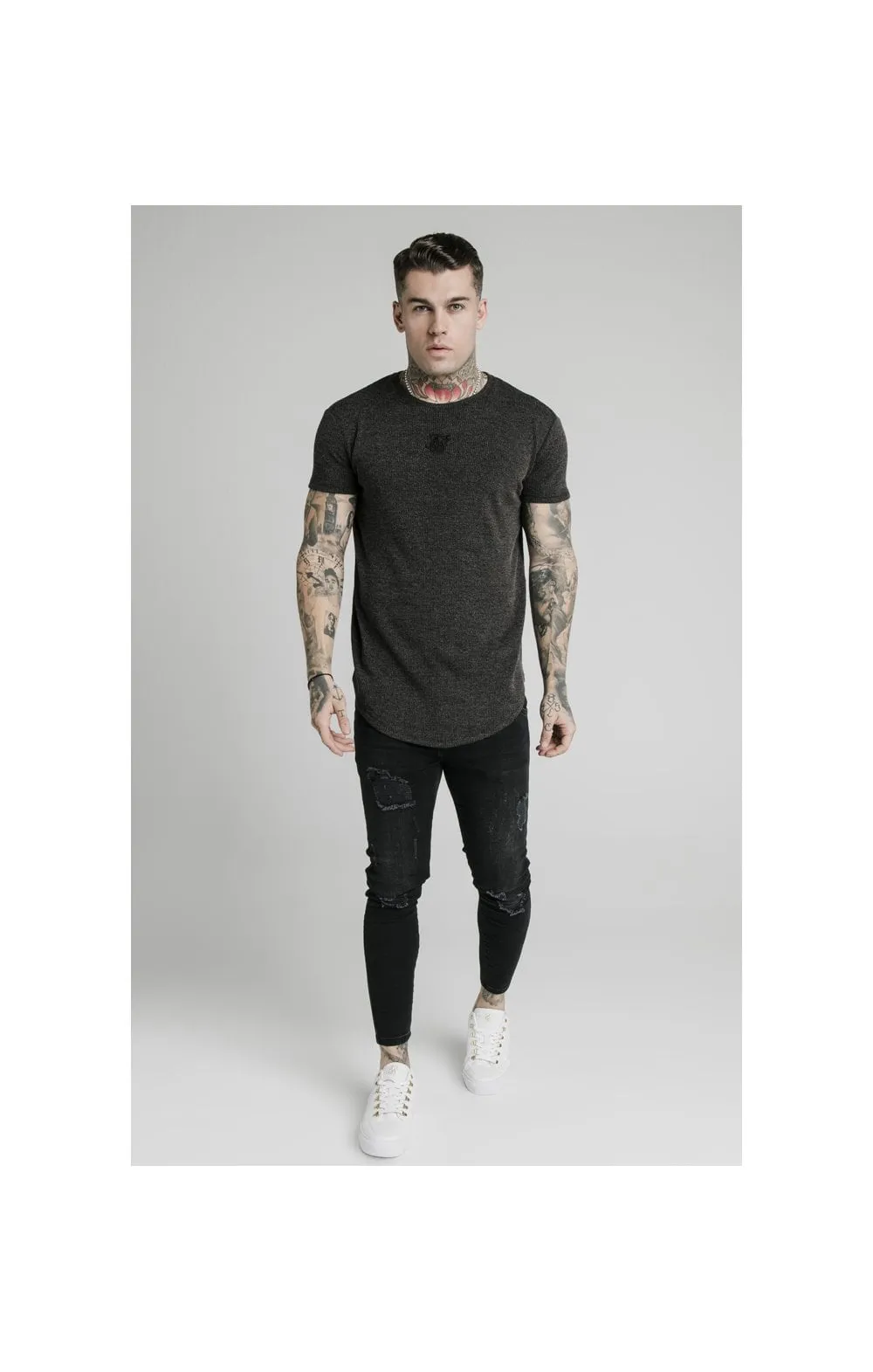 SikSilk Rib Knit Gym Tee - Black sold by Siksilk product image thumbnail 4