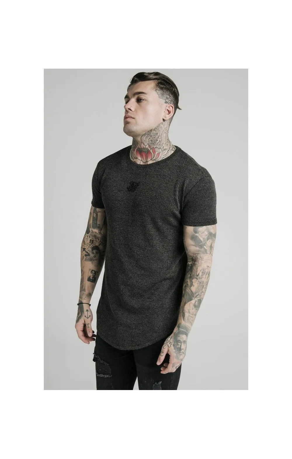 SikSilk Rib Knit Gym Tee - Black sold by Siksilk