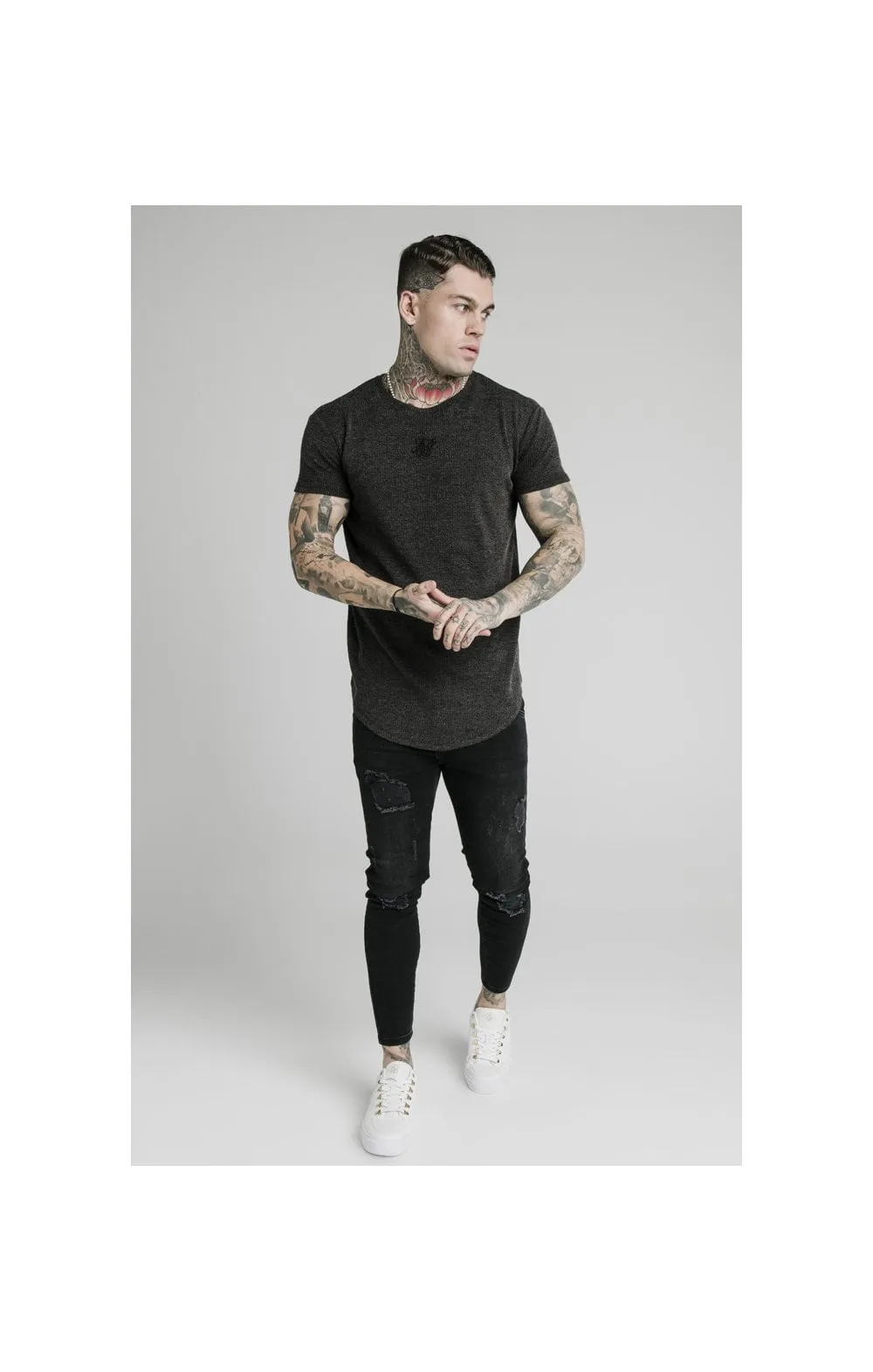 SikSilk Rib Knit Gym Tee - Black sold by Siksilk product image thumbnail 5