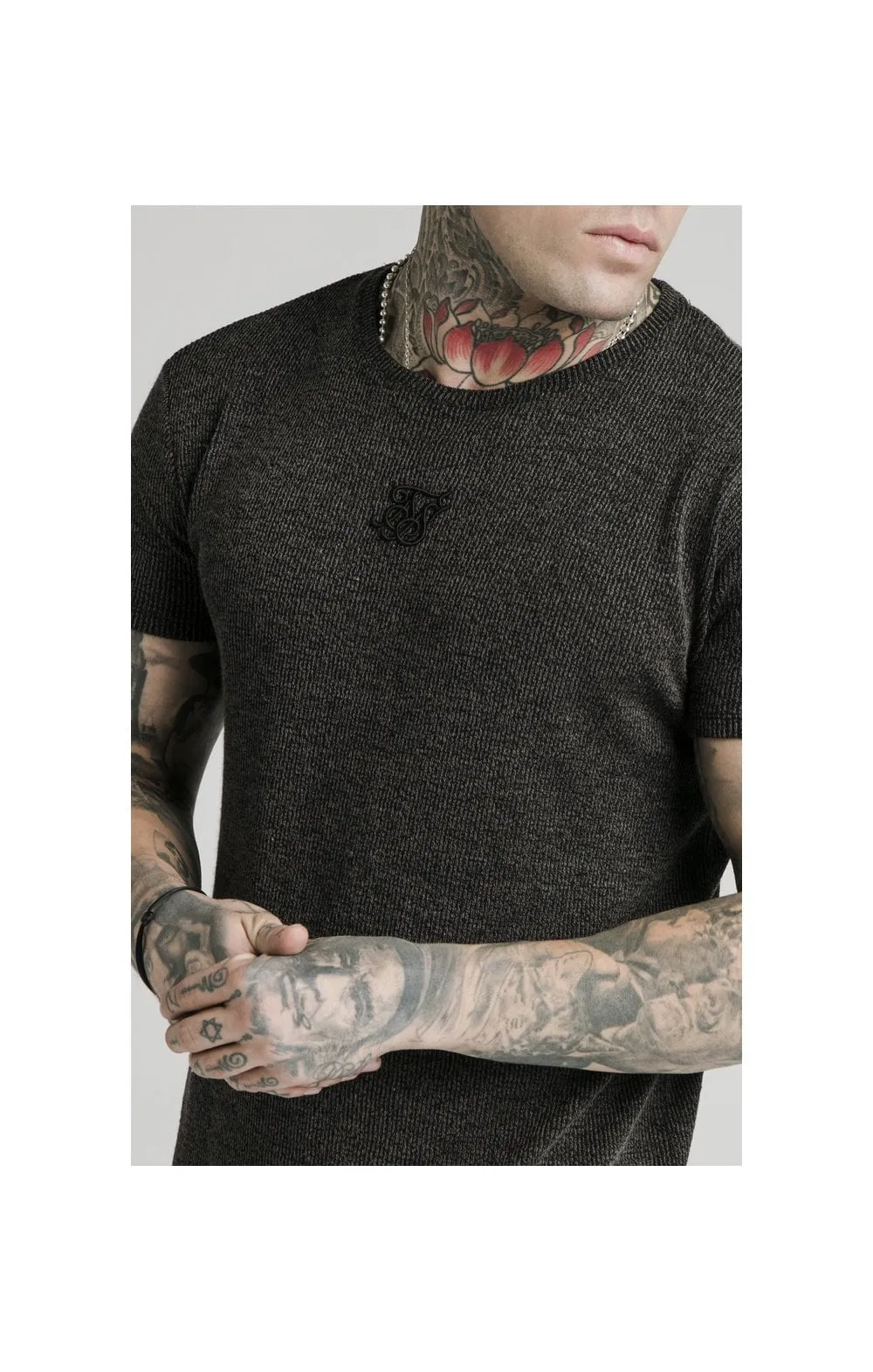SikSilk Rib Knit Gym Tee - Black sold by Siksilk product image thumbnail 2