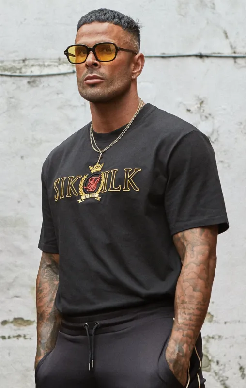 Black Crest Oversized T-Shirt sold by Siksilk