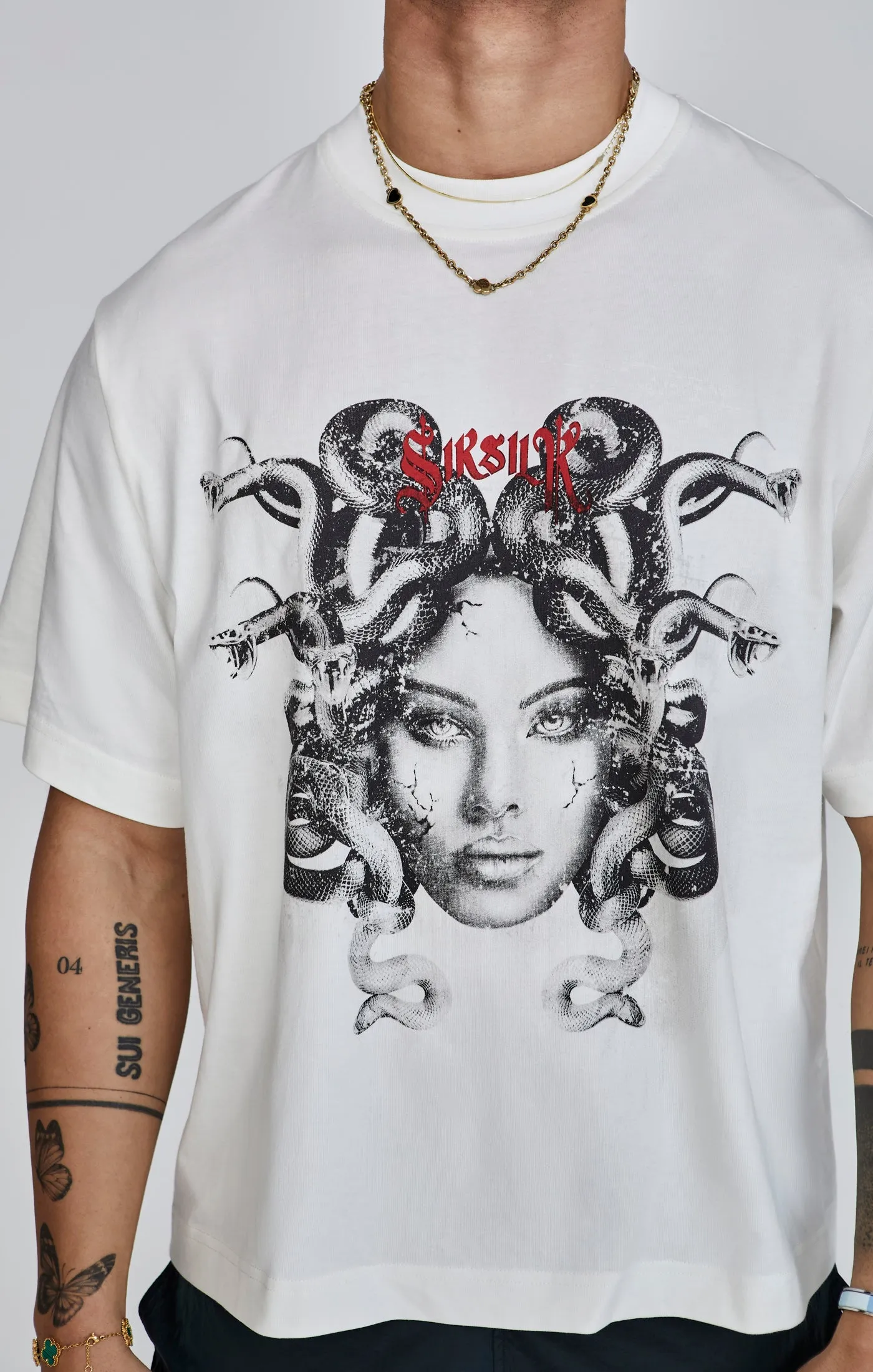 Ecru Medusa T-Shirt sold by Siksilk product image thumbnail 3