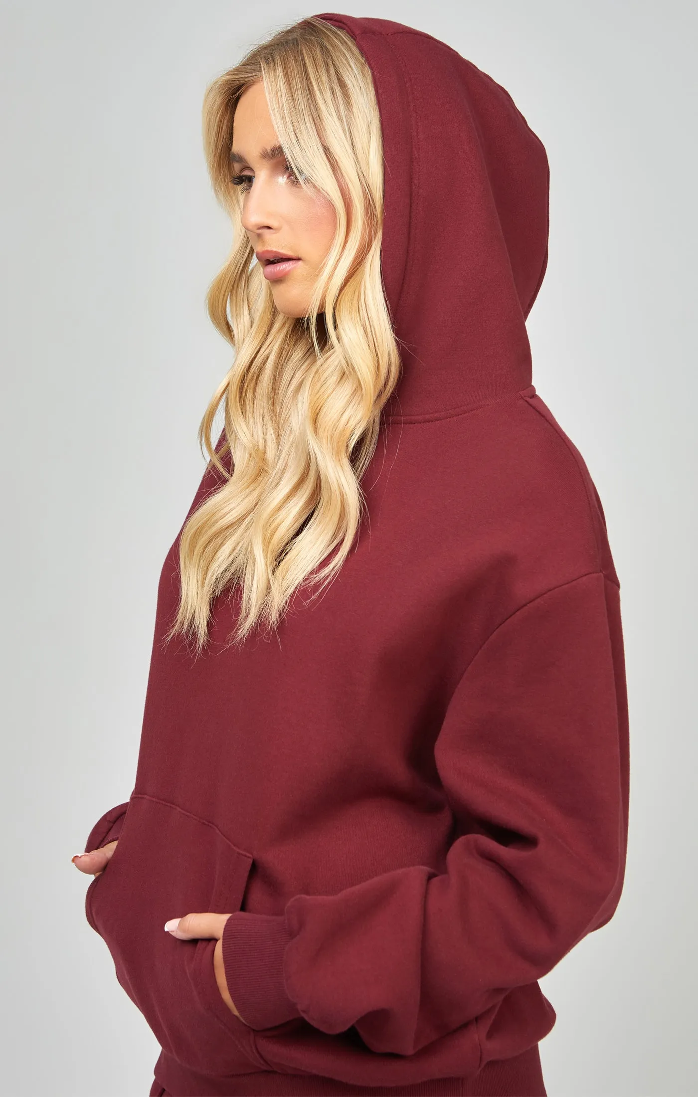 Burgundy Oversized Hoodie sold by Siksilk product image thumbnail 4