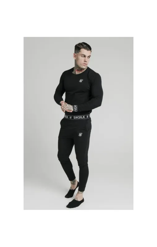 SikSilk L/S Lounge Tee – Black sold by Siksilk