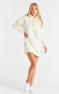 SikSilk Signature Oversize Hoodie Dress - Ecru sold by Siksilk
